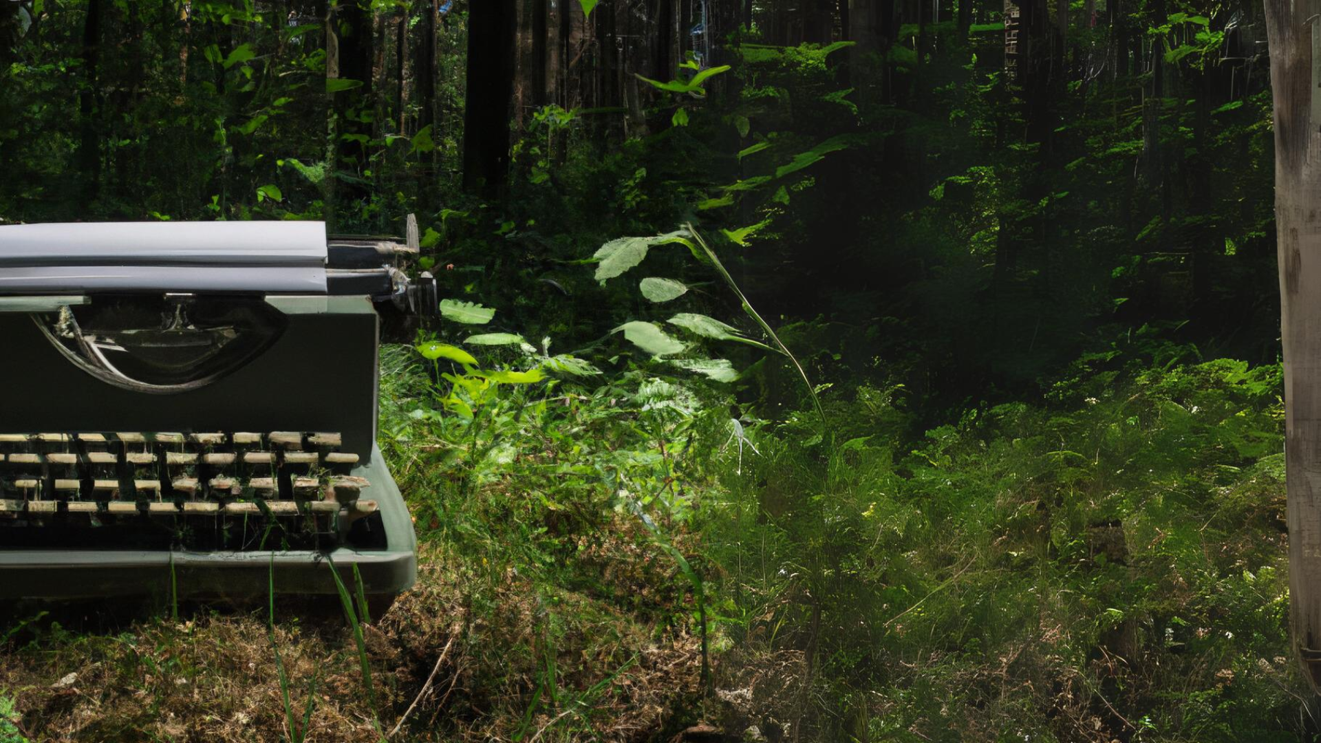 keyboard in the forest